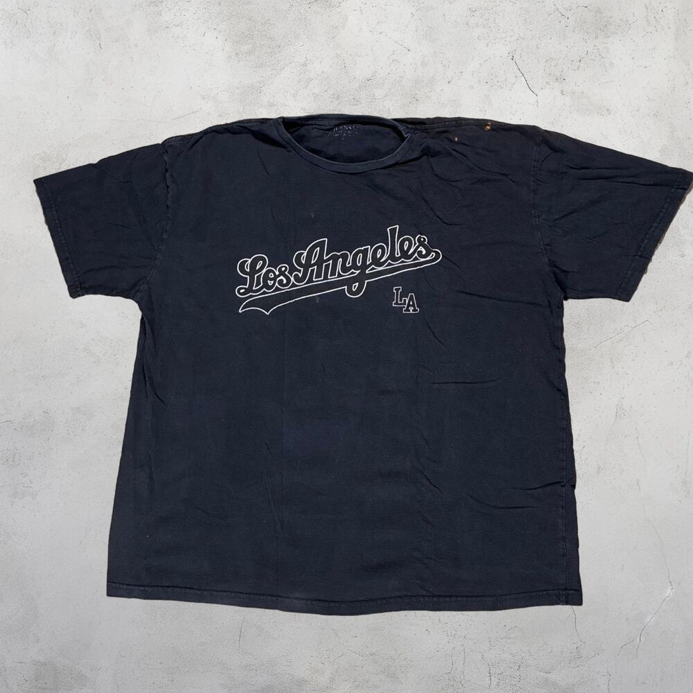 ⚾ Los Angeles LA Black Distressed Graphic Tee Baseball LA Dodgers 🖤